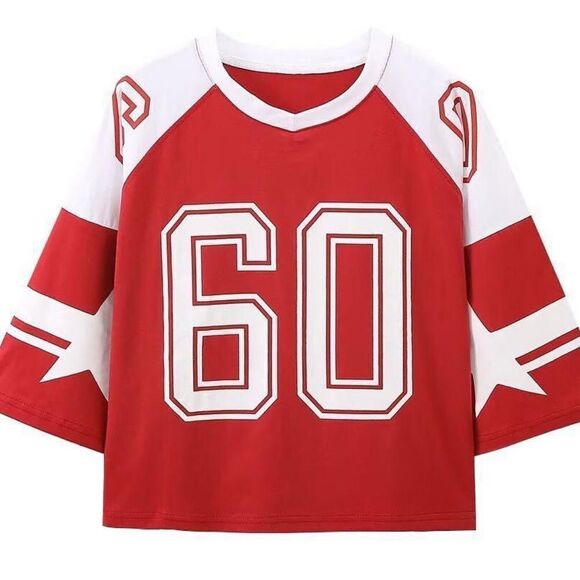 Vintage-Inspired Red Varsity Jersey Top – Las Vegas Nevada 1973, Size S - Picture 6 of 6